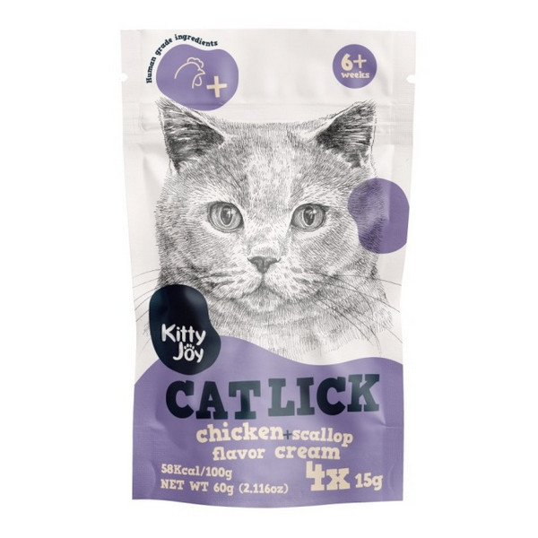 Kitty Joy Cat Lick Kurczak & Przegrzebki Cream 4x15g