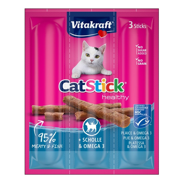 Vitakraft Cat Stick Classic flądra + omega3 3szt [31218]