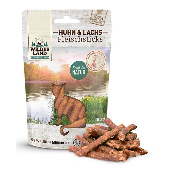 Wildes Land Cat Fleischsticks Huhn & Lachs 50g