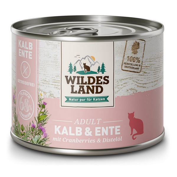 Wildes Land Cat Classic Adult Kalb & Ente puszka 200g