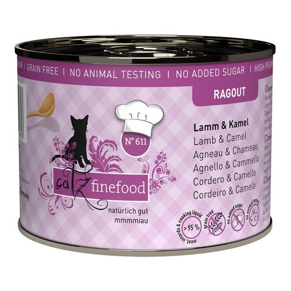 Catz Finefood Ragout N.611 Jagnięcina i Wielbłąd puszka 190g