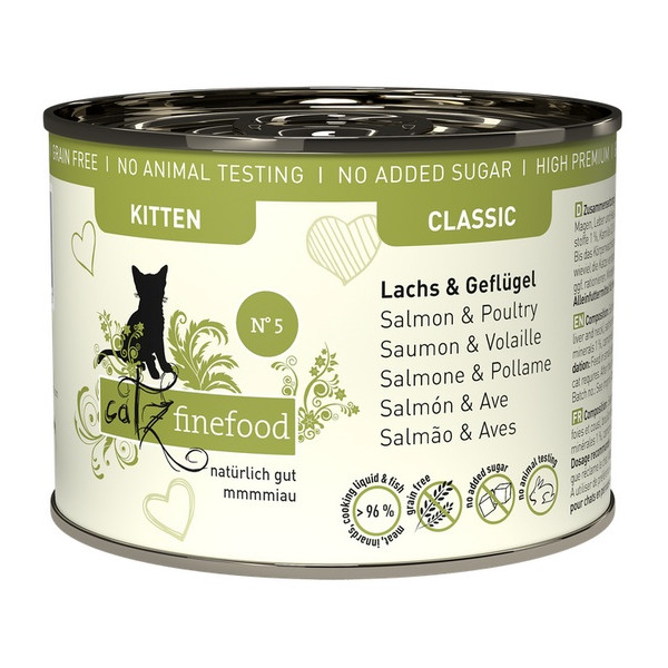 Catz Finefood Classic Kitten N.05 Łosoś i drób puszka 200g