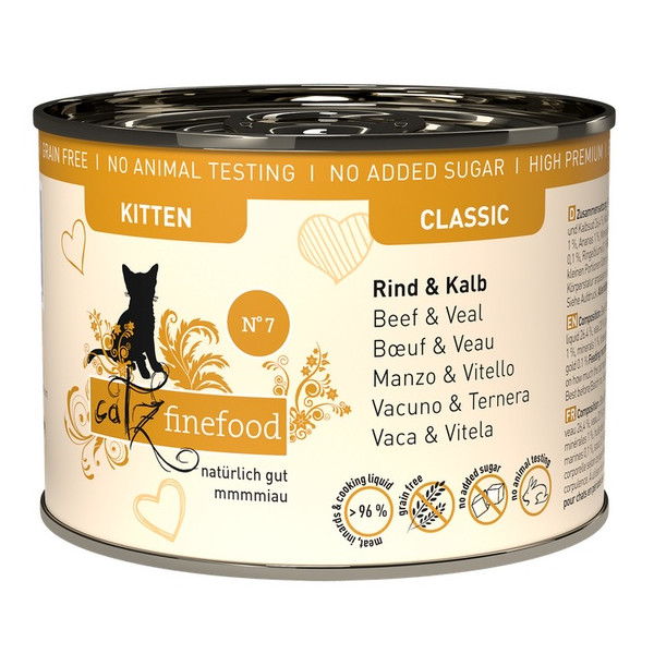 Catz Finefood Classic Kitten N.07 Wołowina i cielęcina puszka 200g