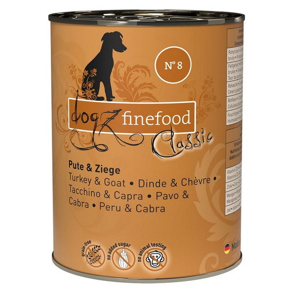 Dogz Finefood Classic N.08 Indyk i koza puszka 400g