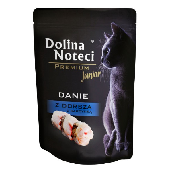 Dolina Noteci Premium Kot Junior Danie z dorsza i sardynki saszetka 85g