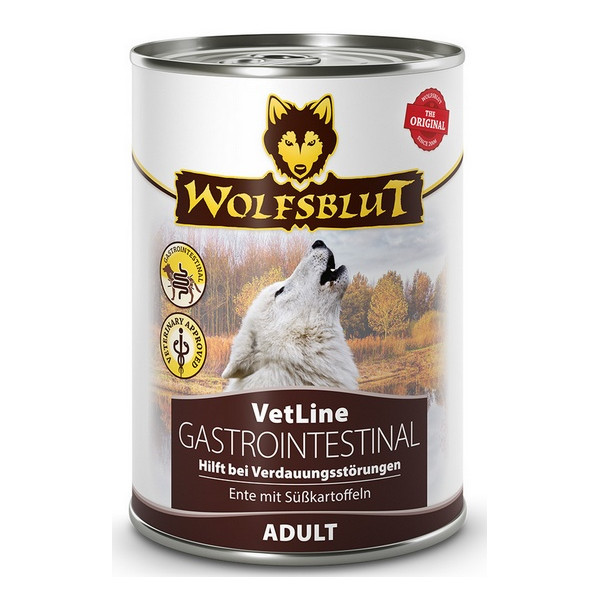 Wolfsblut Dog VetLine Gastrointestinal - kaczka i bataty puszka 395g