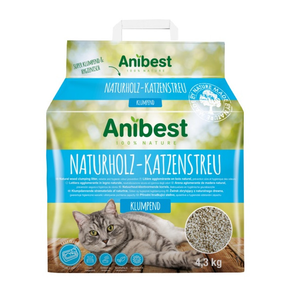 Anibest Żwirek drewniany dla kota 10L / 4,3kg