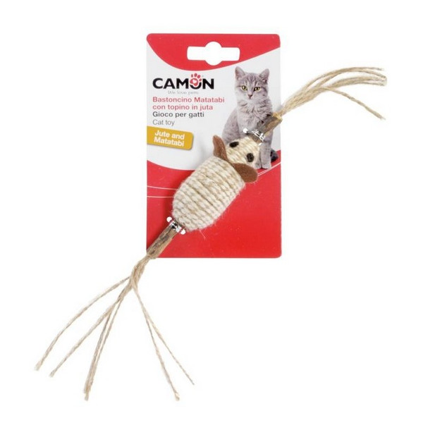 Camon Cat Toy Matatabi Kij z myszą jutową