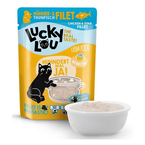 Lucky Lou Extrafood Kurczak i tuńczyk w bulionie saszetka 70g