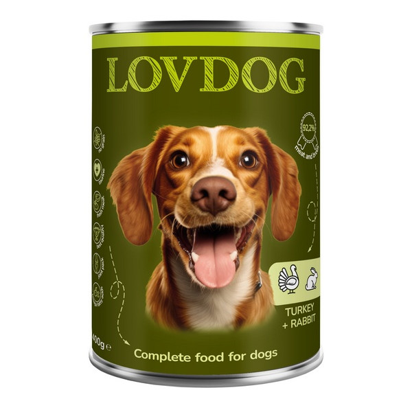 Lovdog Turkey & Rabbit puszka 400g