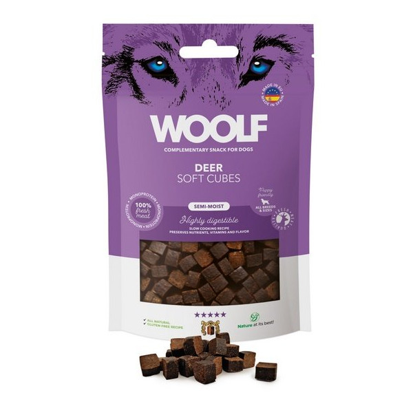 Woolf Soft Cubes Monoprotein Deer 100g