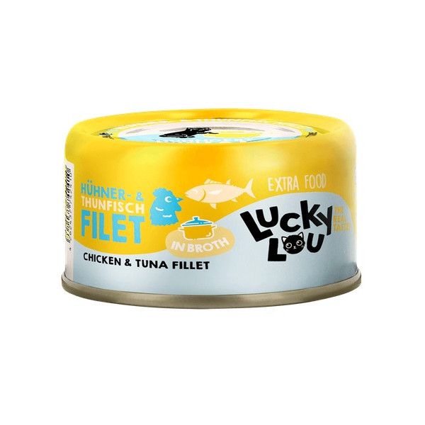 Lucky Lou Extrafood Kurczak i tuńczyk w bulionie puszka 70g