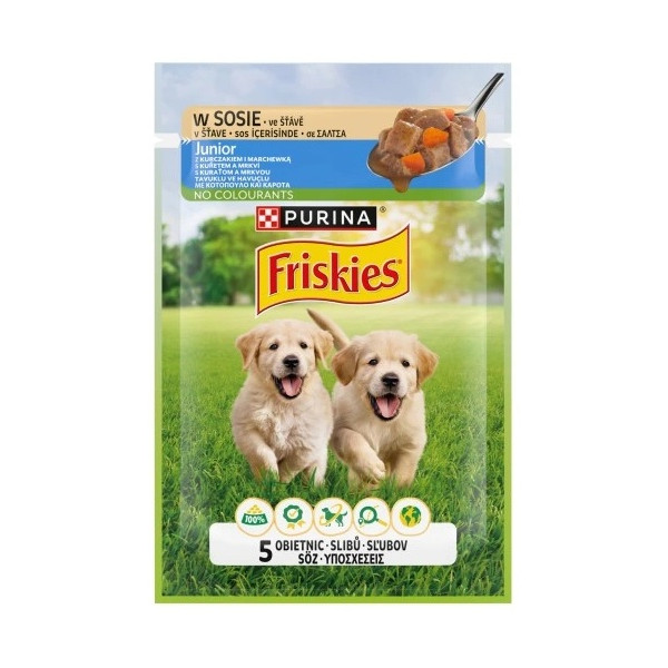 Friskies Dog Junior Kurczak i marchewka w sosie saszetka 85g