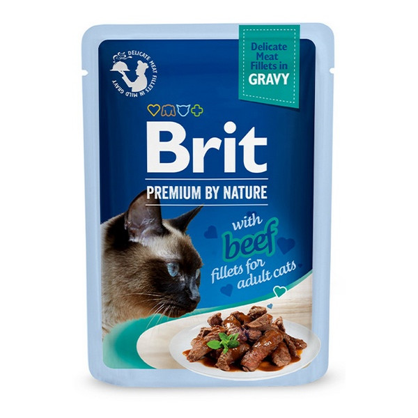 Brit Premium Cat Fillets with Beef sos saszetka 85g