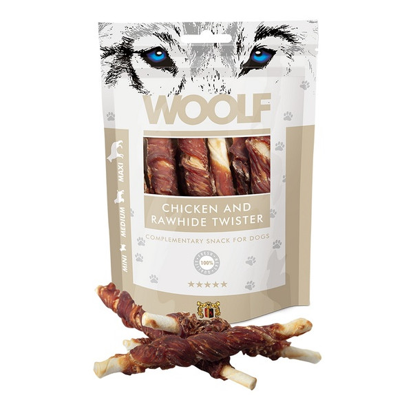 Woolf Chicken & Rawhide Twister 100g